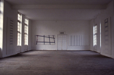 Brad Lochore, Shadow Paintings, installation view, oil on canvas, 1993